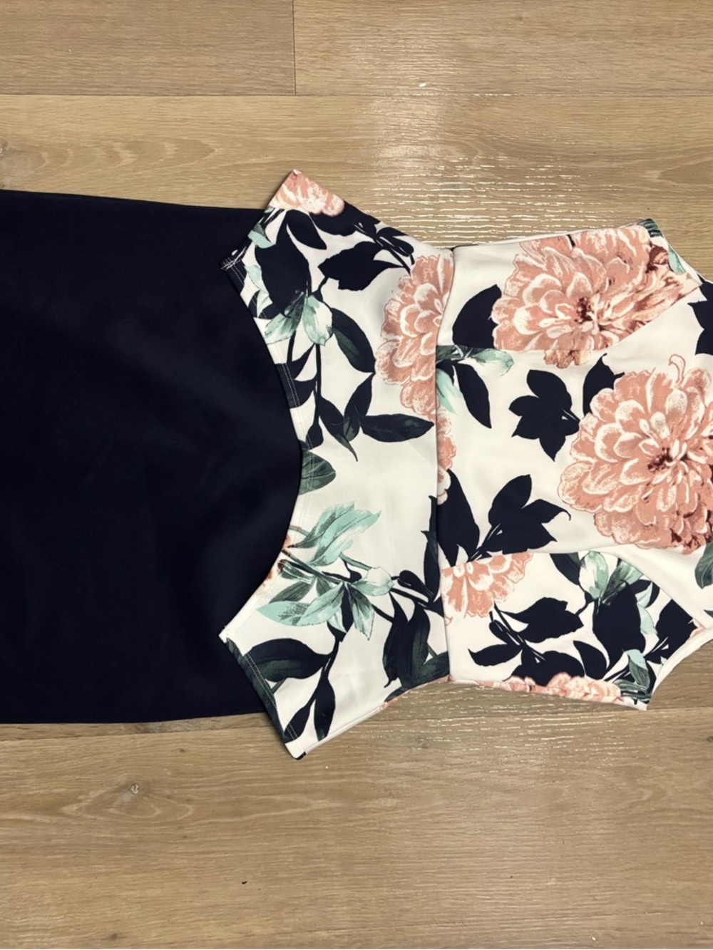 Enfocus Studio Floral Bodice‎ Dress in Black, Peach & Mint